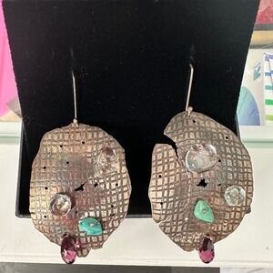925 sterling leaf shaped earrings